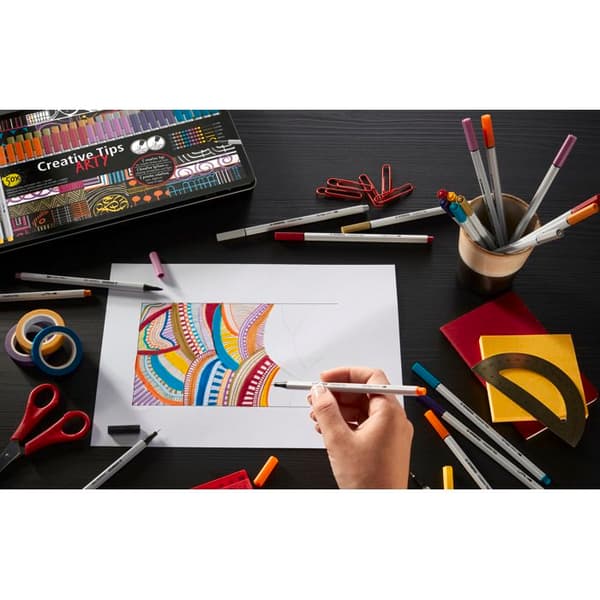 Metallåda x 30 STABILO Creative Tips - pastellfärger