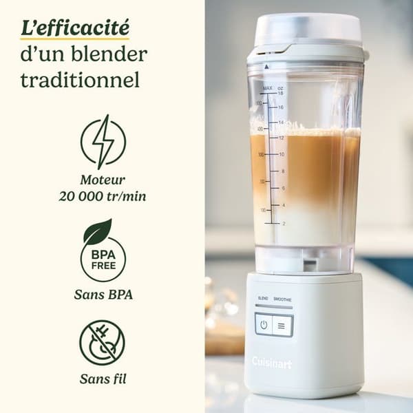 Blender - CUISINART - PBL100E Blast&Go - 120 W - 500 ml - 50 dB - Vit