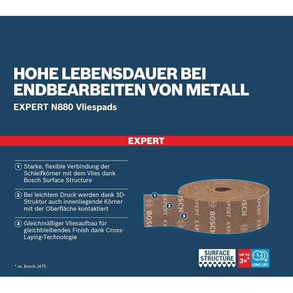 Non-woven rulle - BOSCH - EXPERT N880 - 115 mm - 10 m - Medium A