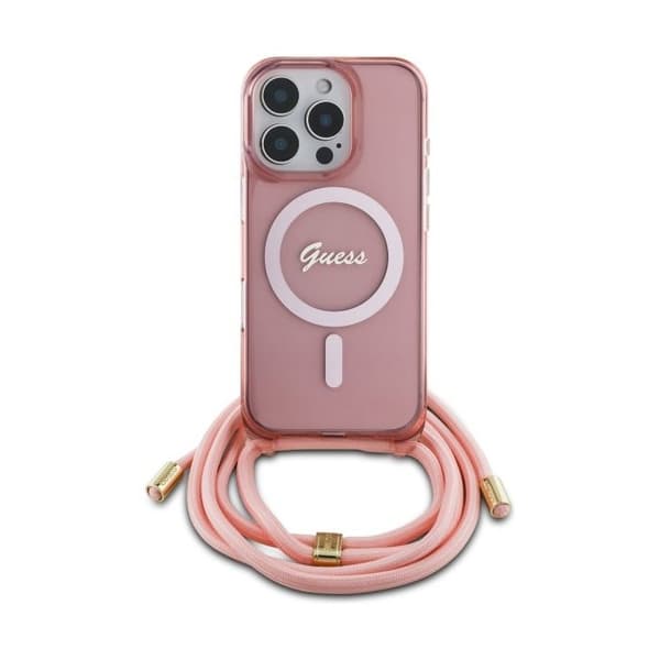 Guess MagSafe-fodral för iPhone 16 Pro, rosa