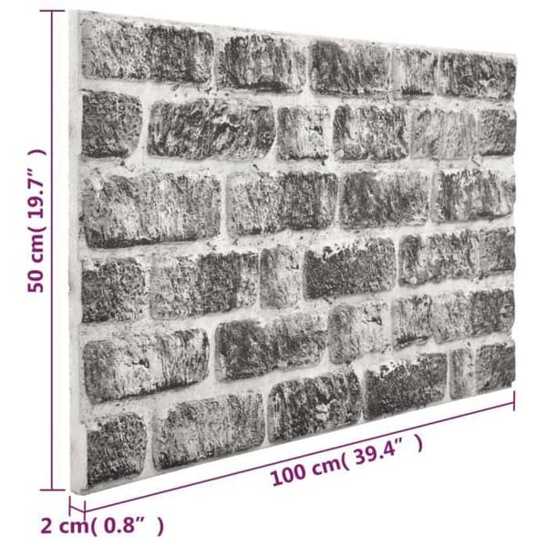 vidaXL 3D-väggpaneler Mörkgrå tegeldesign 10 st EPS 332925