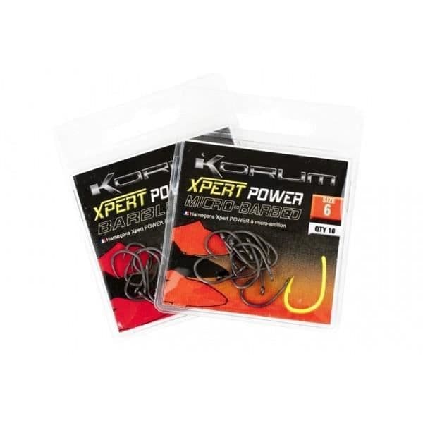 Korum Xpert Power Barbed Krok - Svart - Storlek 10