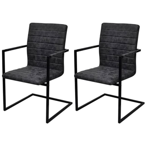 vidaXL 2x Stolar för Matplats Svart Kökstolar 242285