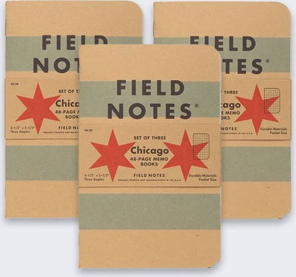 Notebook - New era loggbok - FN-28 - Notes Field Notes Chicago Edition Kratka 3 Pac