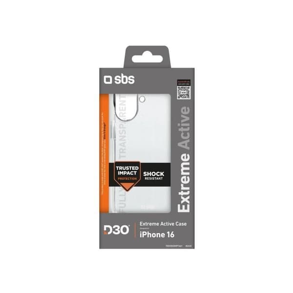 Skyddsskal - SBS - iPhone 16e - D3O - Transparent - Hög skydd