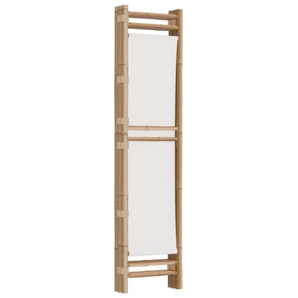 vidaXL Vikbar rumsavdelare 3 paneler 120 cm bambu och duk 350623
