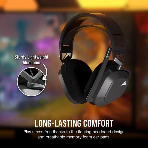 Gamingheadset - CORSAIR - HS80 MAX - Trådlös 2,4 GHz - Bluetooth - Dolby Atmos