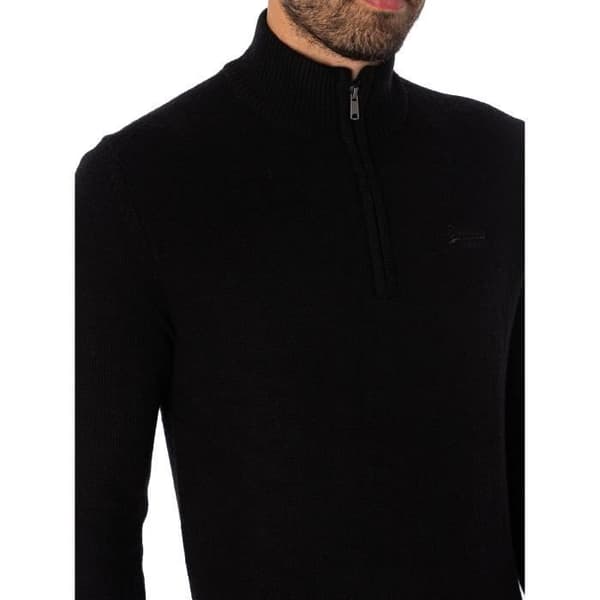 Pull med halvdragkedja Essential Emb - Superdry - Herr - Svart