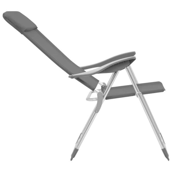 vidaXL hopfällbara campingstolar 4 st Grå aluminium
