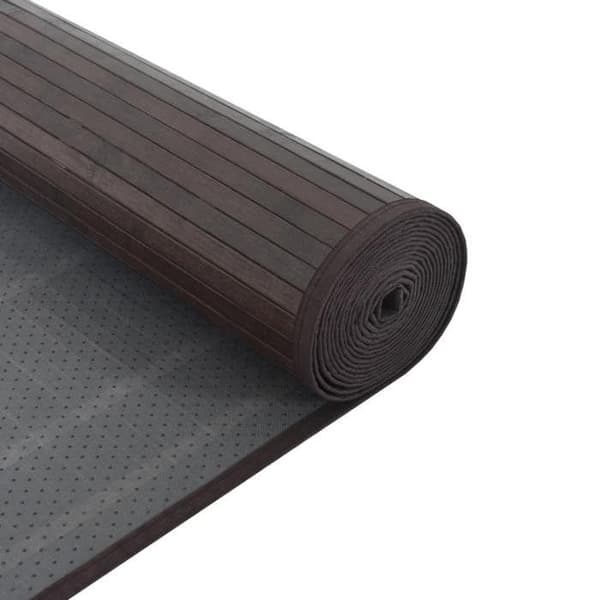 vidaXL Mörkbrun rektangulär matta 60x200 cm bambu, vardagsrumsmatta, köksmatta, rektangulär matta, matta av 376839