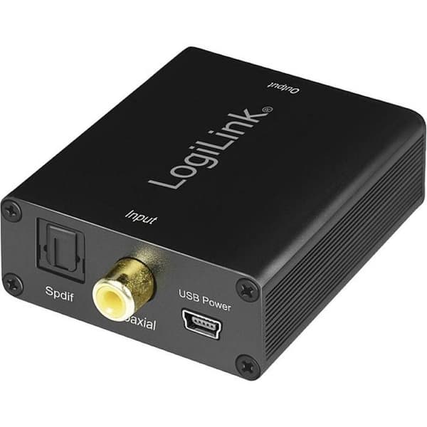 LogiLink CA0101 Toslink / Cinch-RCA / Audio jack Adapter svart