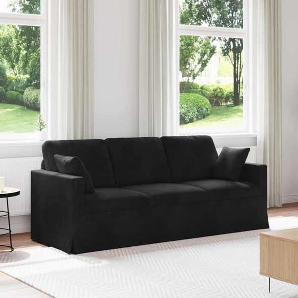 Svart Soffa 198 x 78 x 80 cm Sammet