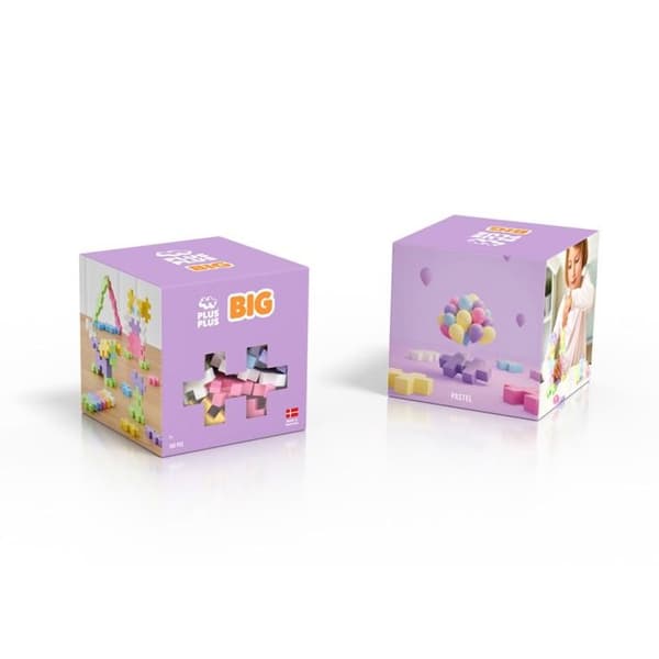 Utbildande byggleksak - Plus Plus - Box Midi BIG Pastell - 100 bitar - Midi BIG format - Pastellfärger