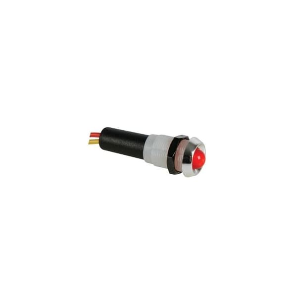 Röd LED-lampa 5v - Kromhölje