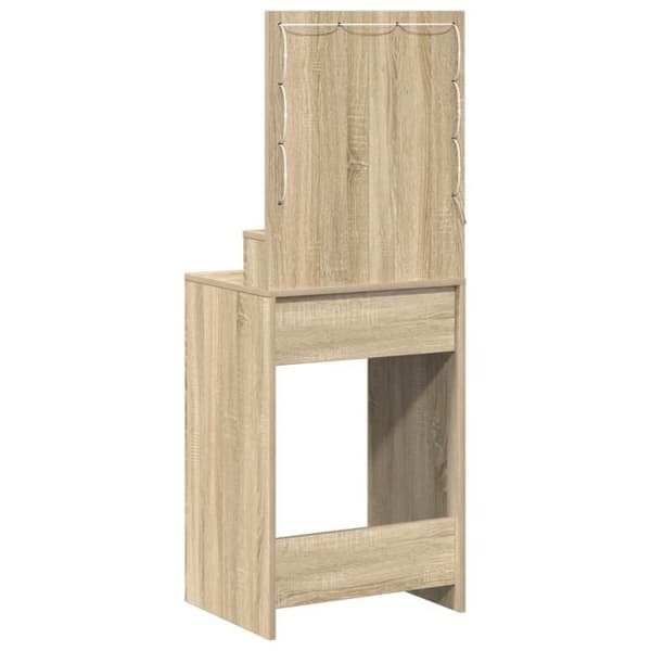 Coiffeuse - Ek Sonoma - LED-belysning - 50x41x135 cm - Spegel ingår