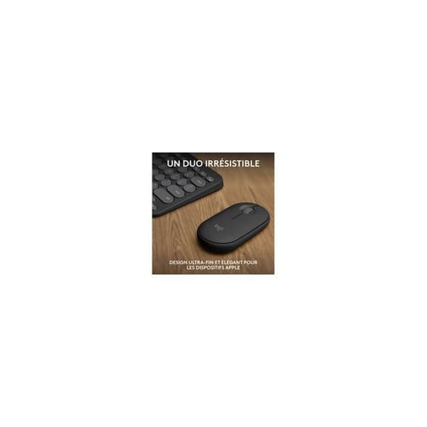 Logitech Pebble 2 Combo tangentbord och mus för Mac, trådlöst, diskret, bärbart Grafit