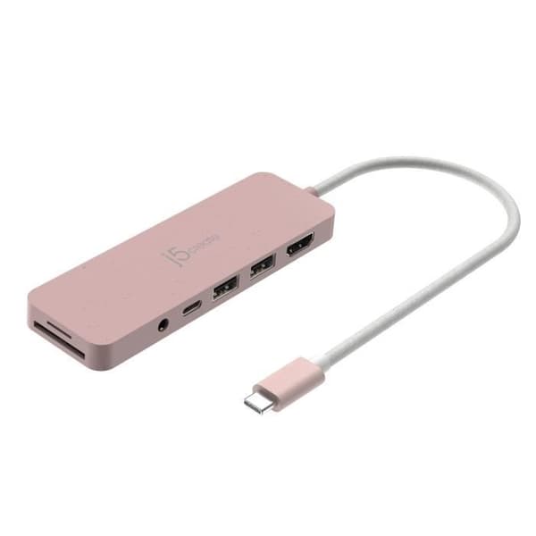 Multi-adapter - J5CREATE - JCD373ER-N - 2x USB 3.2 Typ-A - USB-C PD 100W - SD/microSD & jack