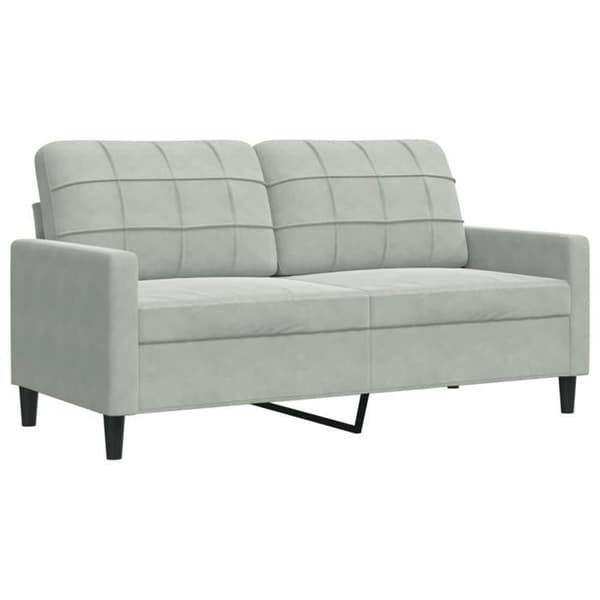vidaXL 2-sitssoffa Ljusgrå 140 cm Sammet 4007624