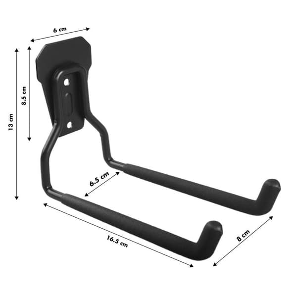 Support för garagevägg - Maclean - MC-440 - Stål - Max last 35kg - Svart