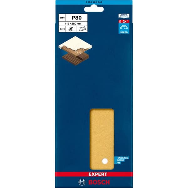 Abrasive Sheet Rectangle Expert C470 D 115x280mm G80 - BOSCH - 2608900848