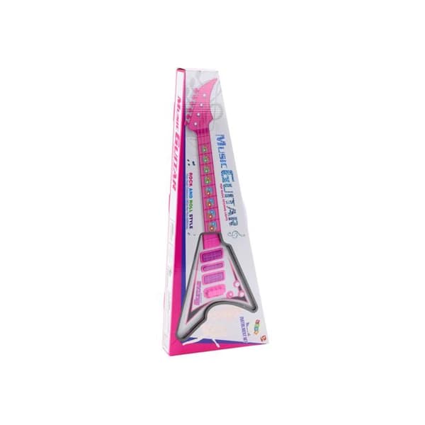 Barn Elgitarr Rosa Med Ljus Och Melodier