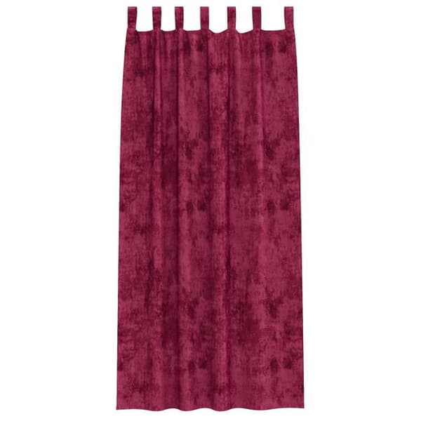 Gardiner i sammet 2 st med öljetter Bourgogne 245x140 cm