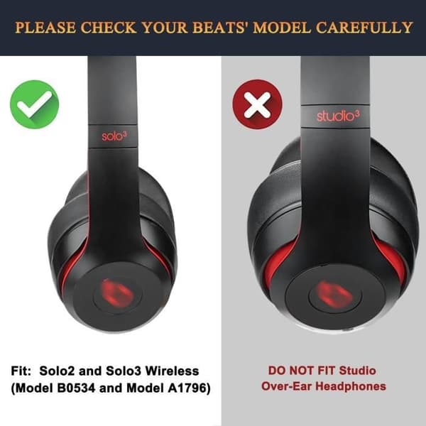 SoloWIT Öronkuddar för Beats Solo 2 & Solo 3 Trådlösa