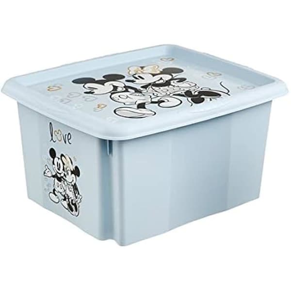 Förvaringslåda - KEEEPER - Mickey Mouse - 24 L - Stapelbar - Molnblå