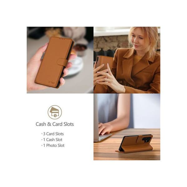 Tech-Protect plånboksfodral Iphone 16E Läderbrun
