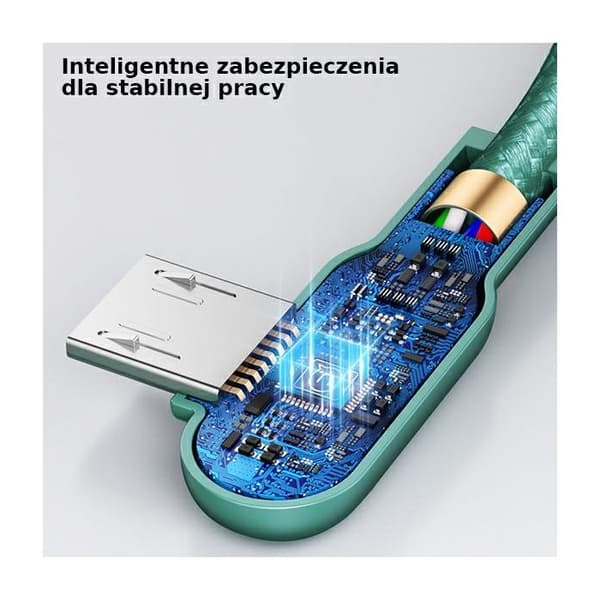 USAMS MicroUSB-kabel 1,2 m Snabbladdning Grön