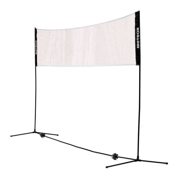 Badminton nät METEOR - Bärbart - Stänger ingår - 4,1 x 2,2 m - Svart
