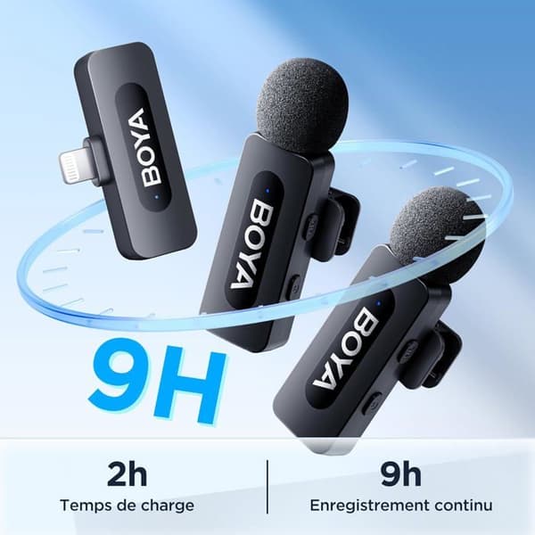 Trådlös mikrofon - BOYA - BY-V2 (V2.0) - Räckvidd 100m - 2 sändare - Modern design