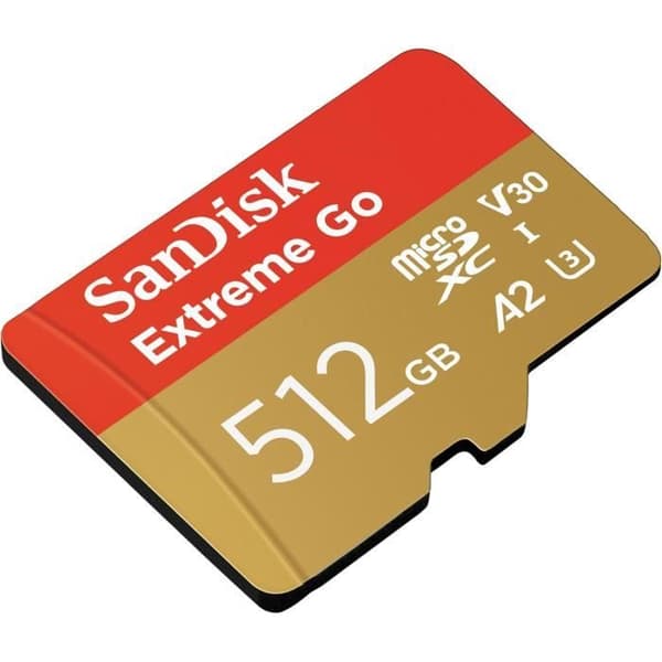 MicroSDXC-kort - SANDISK - Extreme Go - 512 Go - UHS-I - 250 Mo/s - 4K UHD