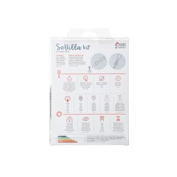 Duschset - Sevilla - Mässing - Kromad - 1,5 m flexibel - Vattenbesparing 50%