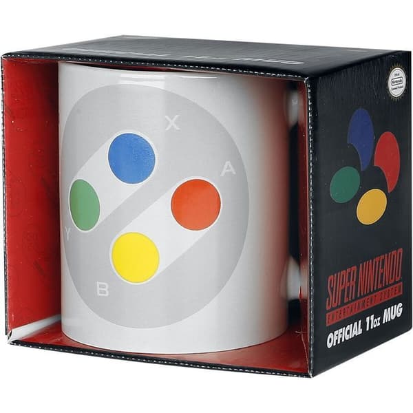 Mugg - Nintendo - SNES-kontroll - Vit - Porslin/Ceramik/Granit - Diskmaskinst säker