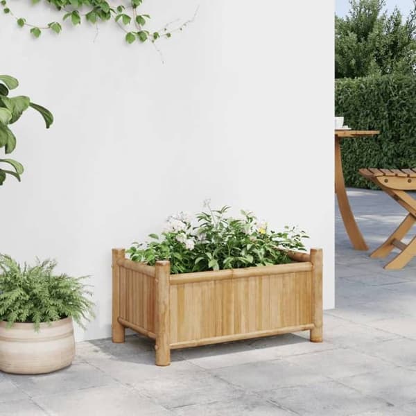 vidaXL Blomlåda 50x30x25 cm bambu 366460