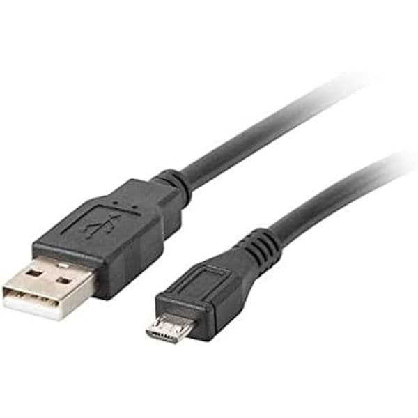 USB 2.0-kabel - LANBERG - Micro USB B till USB A - 0,3 m - Svart - Plug and Play