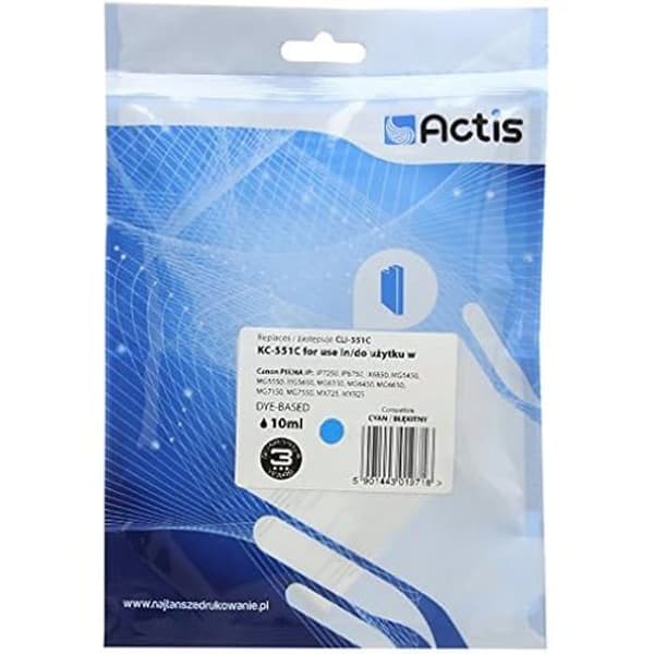 Tryckpatron - ACTIS - 551C CLI - Svart - Kompatibel med Canon - Optimal kvalitet