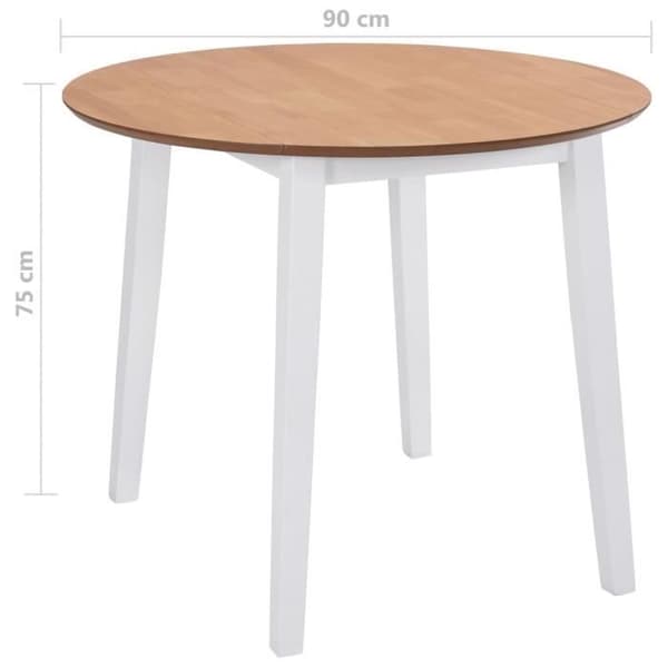 vidaXL Round Leaf Matbord MDF Vit