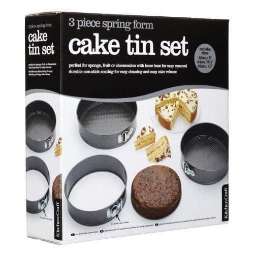 Kitchen Craft set med 3 non-stick löstagbara formar - KCCAKESET3