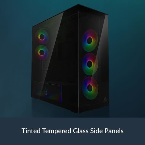 PC-chassi - ARCTIC - Xtender - Härdat glas - 5 A-RGB-fläktar - Svart