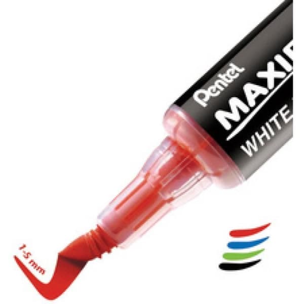 Whiteboard marker - PENTEL - MAXIFLO Flex-Feel - Röd - Fin spets - Torkbar