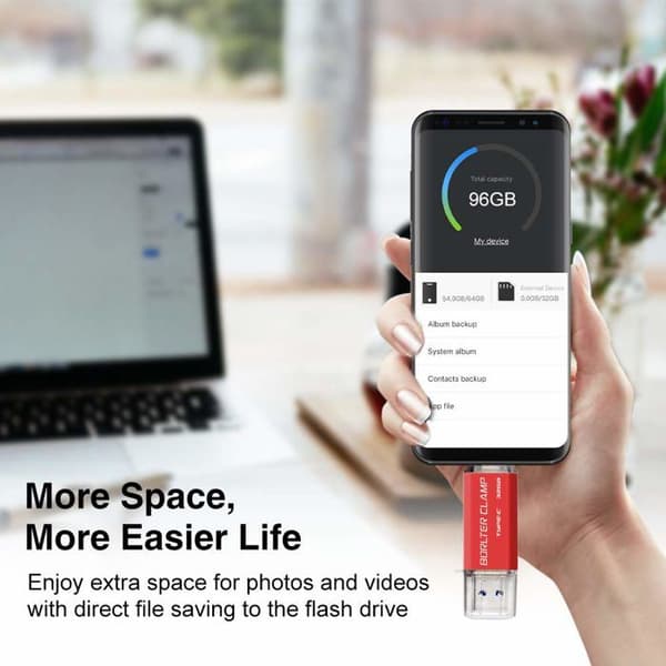 USB-minne Borlter klämma - TGX typ-c röd 32gb