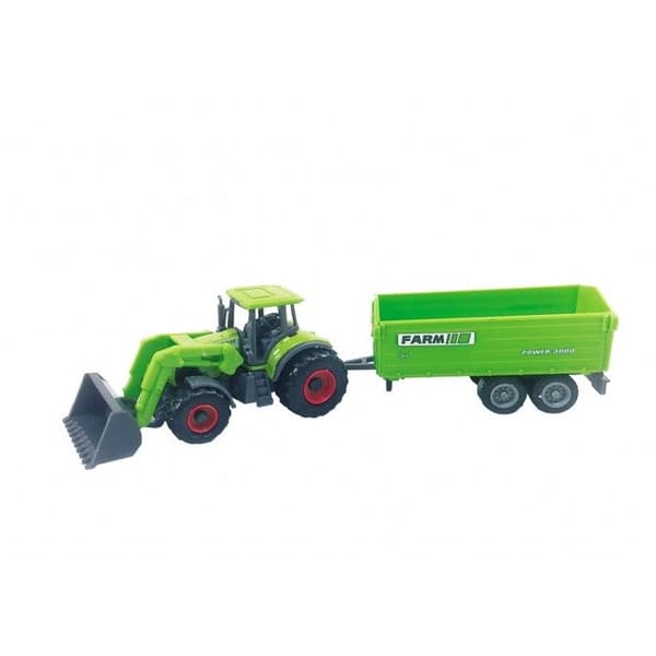 Leksak - Traktor Min Gård - Metall och PVC - Med släp - 18x4.5x4 cm