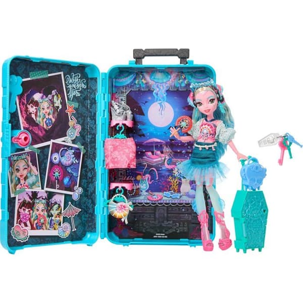 Dockskåp - MONSTER HIGH - Lagoona Blue - 19 överraskningar - Tillbehör - Rörlig