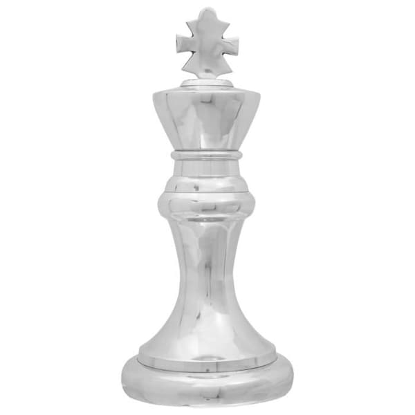 Skulpturer av schack 2 st Silver Aluminium