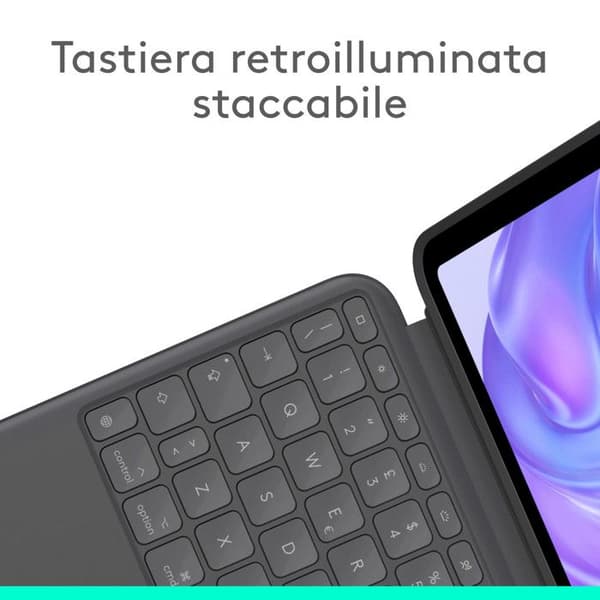 Logitech Combo Touch Tangentbordskåpa för iPad Pro 11" Bakgrundsbelyst Grafit