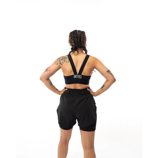 Kvinnlig elastisk sport-bh Metal Boxe