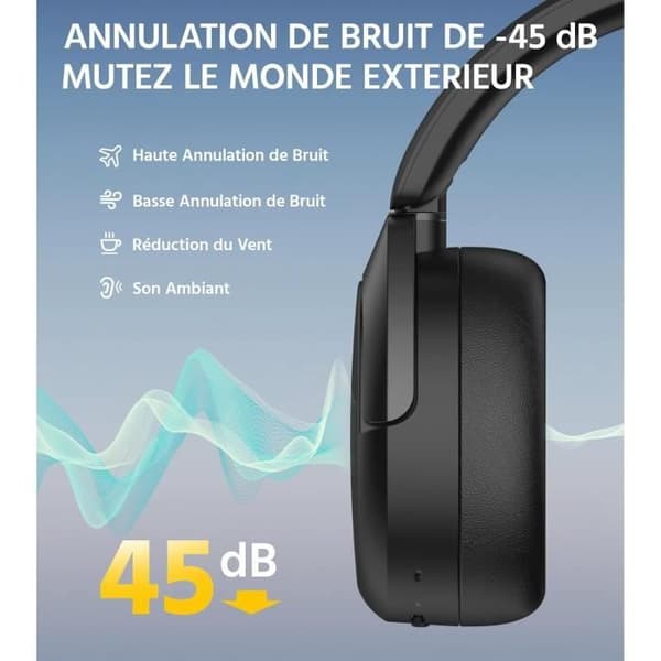 Hörlurar Over-ear - EDIFIER - W830NB - ANC - Batteritid 94 timmar - Bluetooth 5.4