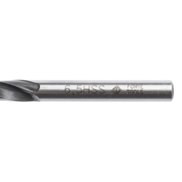 Metallborr - Forte Tools - HSS - 6,5 mm - Längd 10,1 cm - Stål